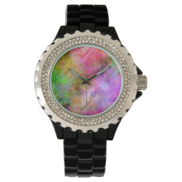 Reloj De Pulsera Colorida textura de vidrio opal