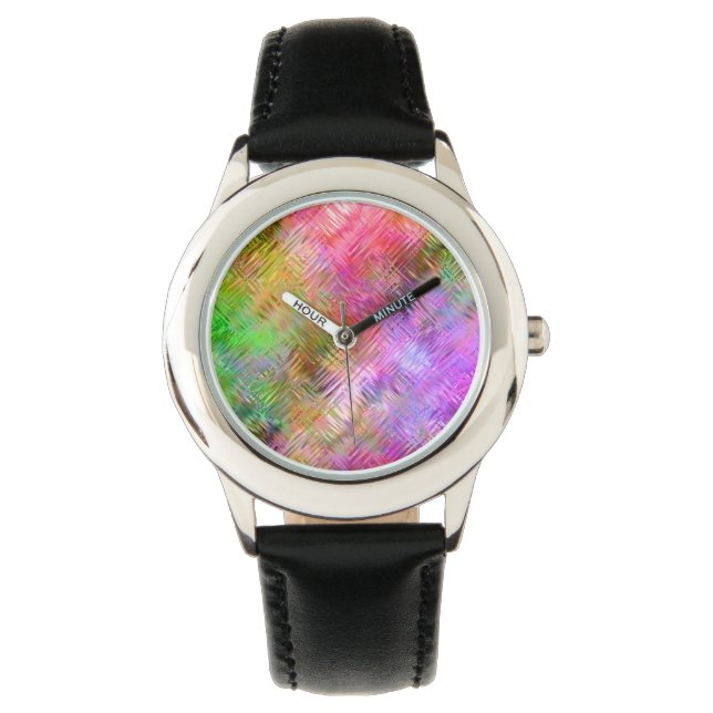 Reloj De Pulsera Colorida textura de vidrio opal (Anverso)