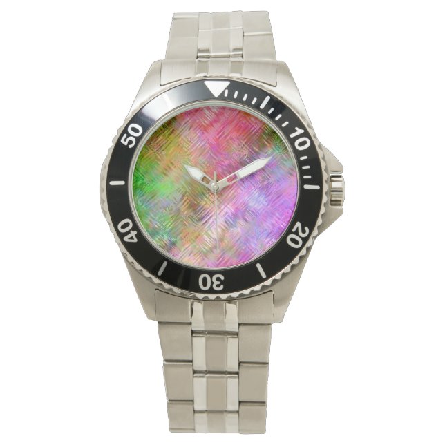 Reloj De Pulsera Colorida textura de vidrio opal (Anverso)