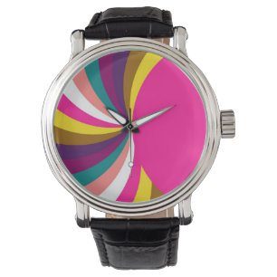 Reloj De Pulsera Coloridas bandas funky Patrón geométrico moderno 2