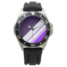 Reloj De Pulsera Coloridas franjas de Carreras de inclinación blanc