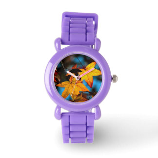 Reloj De Pulsera coloridas hojas de otoño Acción de Gracias