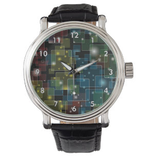 Reloj De Pulsera Coloridas plazas semitransparentes con estrellas