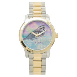 Reloj De Pulsera Colorido Abstract Bird Art: Vibrant Songbird