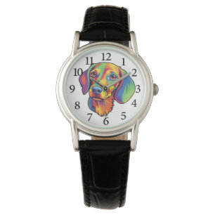 Reloj De Pulsera Colorido Dachshund