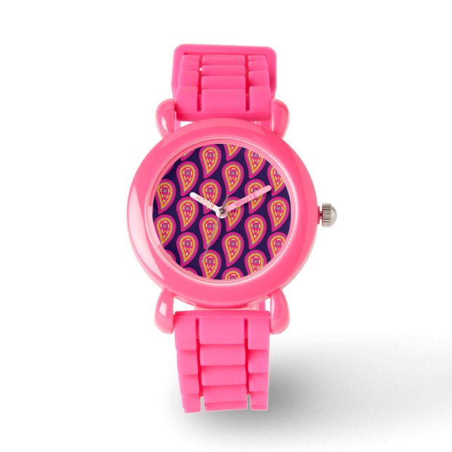 Reloj De Pulsera Colorido Paisley (Anverso)