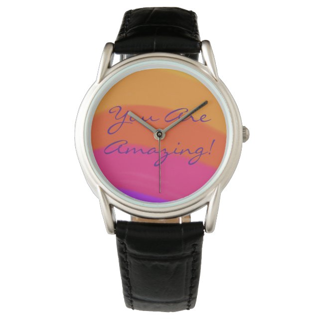 Reloj De Pulsera Colorido positivo Inspirador-moderno arcoiris (Anverso)