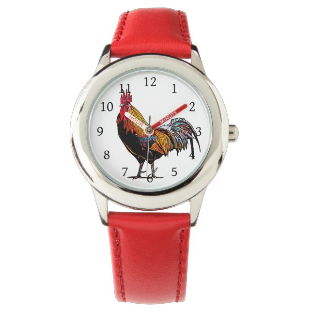 Reloj De Pulsera Colorido Rooster (Anverso)
