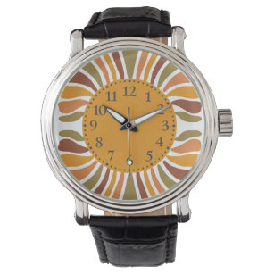 Reloj De Pulsera Colorido Sunburst retro vintage