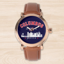 Reloj De Pulsera Columbus City Skyline Print