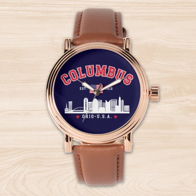 Reloj De Pulsera Columbus City Skyline Print (Subido por el creador)