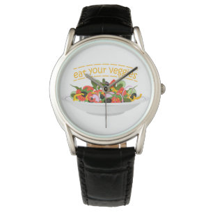 Reloj De Pulsera Coma tus verduras Cita cuenco de ensaladas frescas