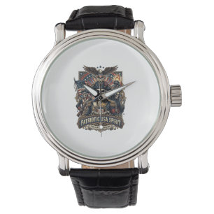 Reloj De Pulsera Comandante de cráneo colonial patriótico Sk oscuro