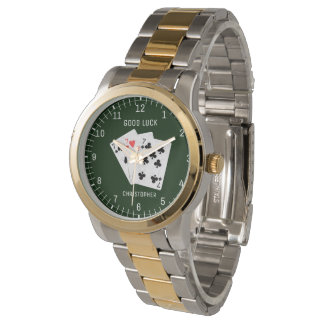 Reloj De Pulsera Combinación de tarjetas Blackjack 777. Buena suert