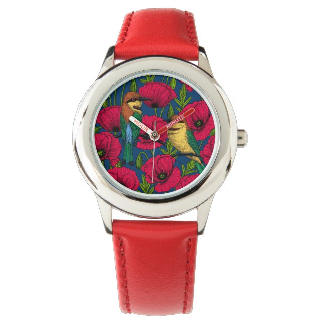 Reloj De Pulsera Comedores de abejas y amapolas (Anverso)