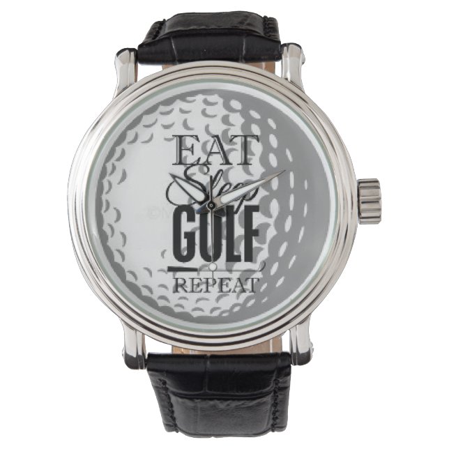 Reloj De Pulsera Comer,Dormir, Golf, Repetir (Anverso)