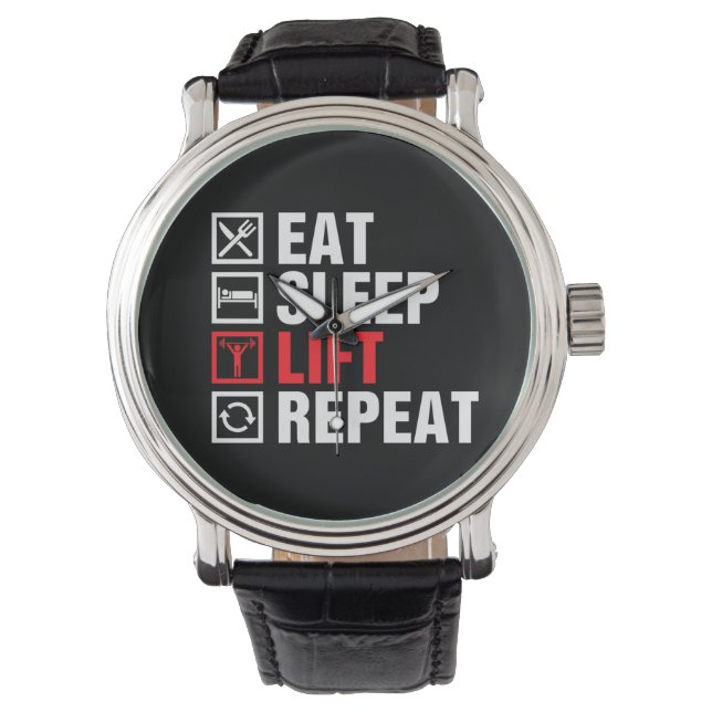 Reloj De Pulsera Comer Dormir Levantar Repetir (Anverso)
