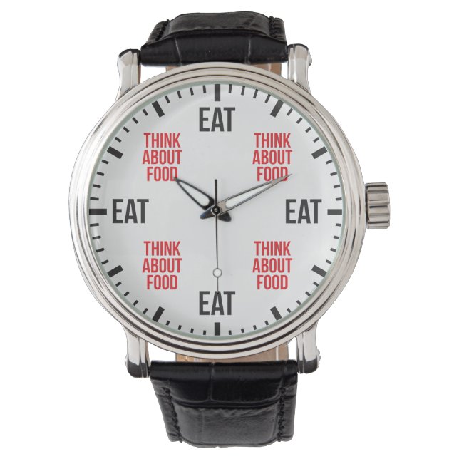 Reloj De Pulsera Comer y pensar sobre la comida - Novedad divertida (Anverso)
