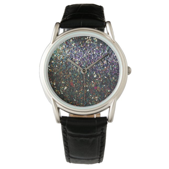 Reloj De Pulsera Cometa y estrellas purpurinas (Anverso)