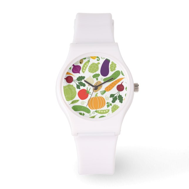 Reloj De Pulsera Comida de fondo blanco (Anverso)
