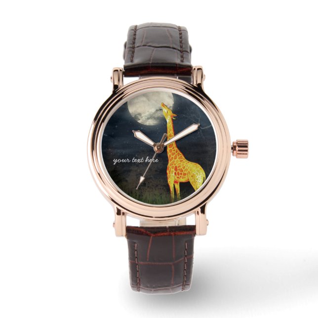 Reloj De Pulsera ¿Cómo sabe la luna? Giraffe y Moon Watch (Anverso)