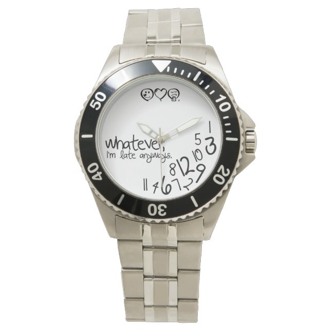 Reloj De Pulsera como sea, llego tarde de todos modos (Anverso)