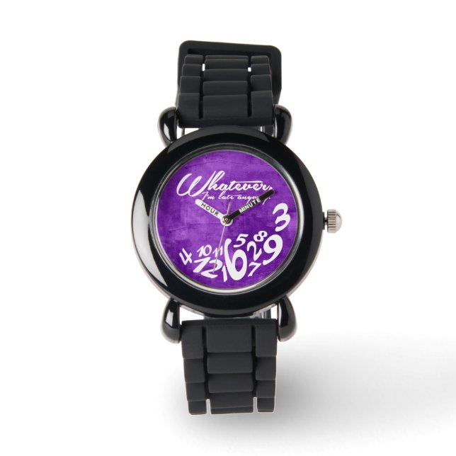 Reloj De Pulsera Como sea, llego tarde de todos modos - púrpura rús (Anverso)
