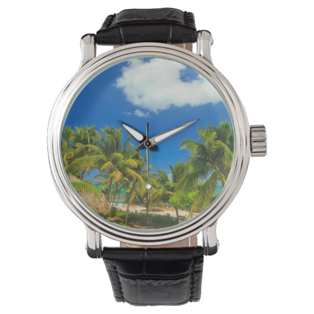 Reloj De Pulsera Complejo de playa tropical, Belice (Anverso)