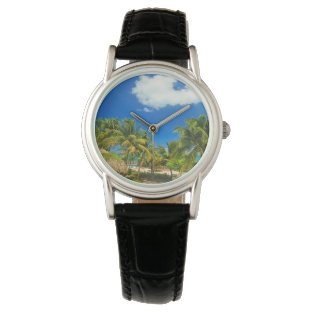 Reloj De Pulsera Complejo de playa tropical, Belice (Anverso)