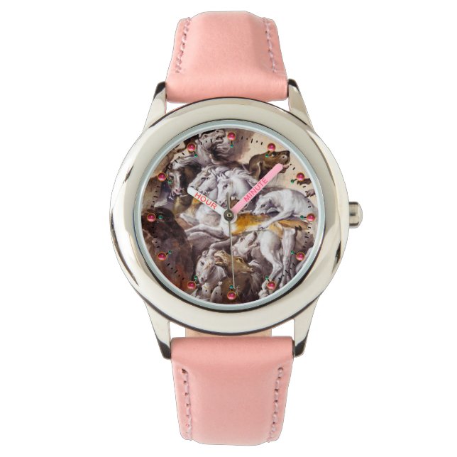 RELOJ DE PULSERA COMPOSICIÓN CON ANIMALES, CABALLOS DE LECTURA, DER (Anverso)