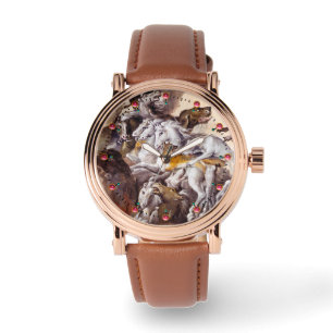 RELOJ DE PULSERA COMPOSICIÓN CON ANIMALES, CABALLOS DE LECTURA, DER