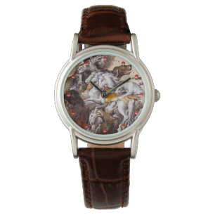 RELOJ DE PULSERA COMPOSICIÓN CON ANIMALES, CABALLOS DE LECTURA, DER