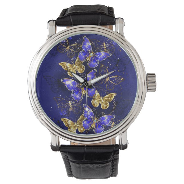 Reloj De Pulsera Composición con mariposas de zafiro (Anverso)