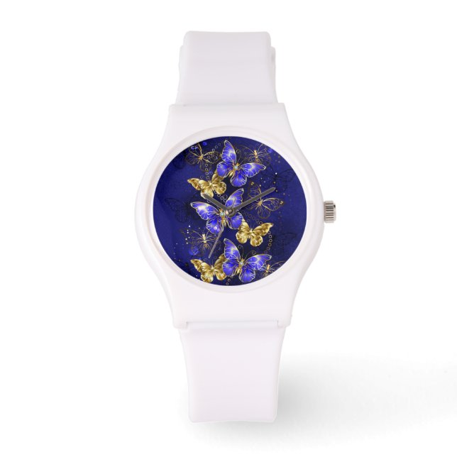 Reloj De Pulsera Composición con mariposas de zafiro (Anverso)