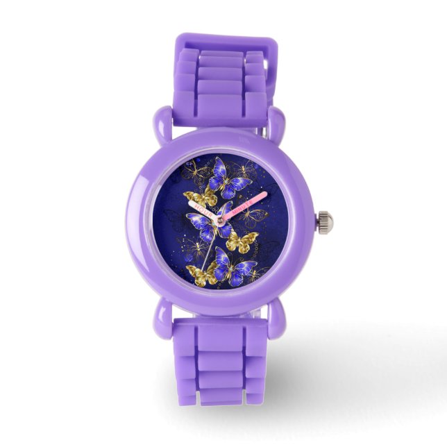 Reloj De Pulsera Composición con mariposas de zafiro (Anverso)