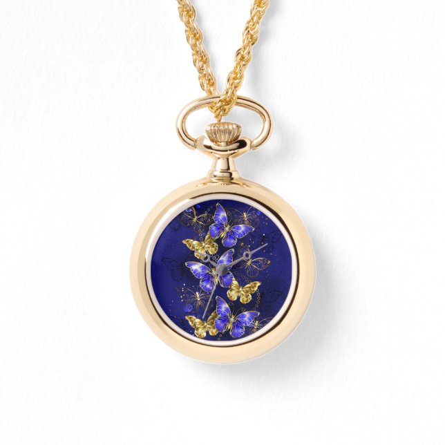 Reloj De Pulsera Composición con mariposas de zafiro (Anverso)
