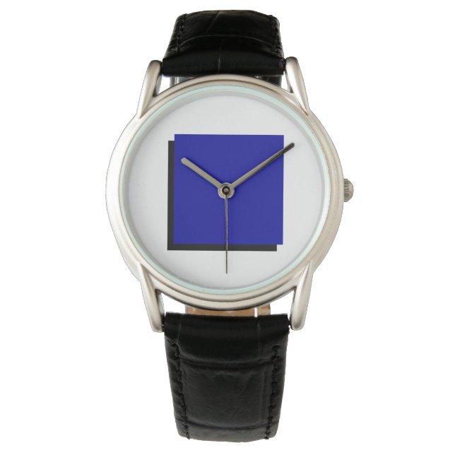 Reloj De Pulsera Composición de arte Bauhaus Plaza azul (Anverso)