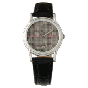 Reloj De Pulsera Comprobación de color rosado caliente de la cabina
