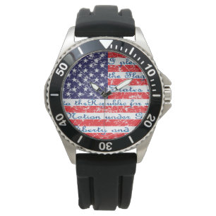 Reloj De Pulsera Compromiso de Allegience USA Flag