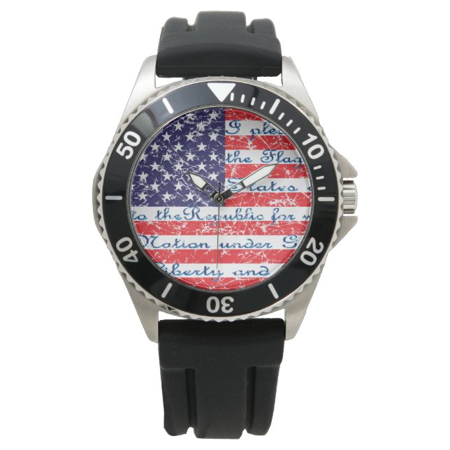Reloj De Pulsera Compromiso de Allegience USA Flag (Anverso)