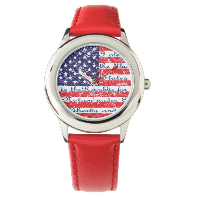 Reloj De Pulsera Compromiso de Allegience USA Flag (Anverso)