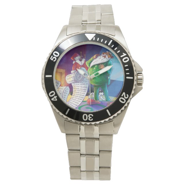 Reloj De Pulsera Compruébelo dos veces Santa (Anverso)