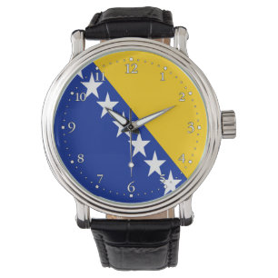 Reloj de pulsera con bandera patriótica de Bosnia 