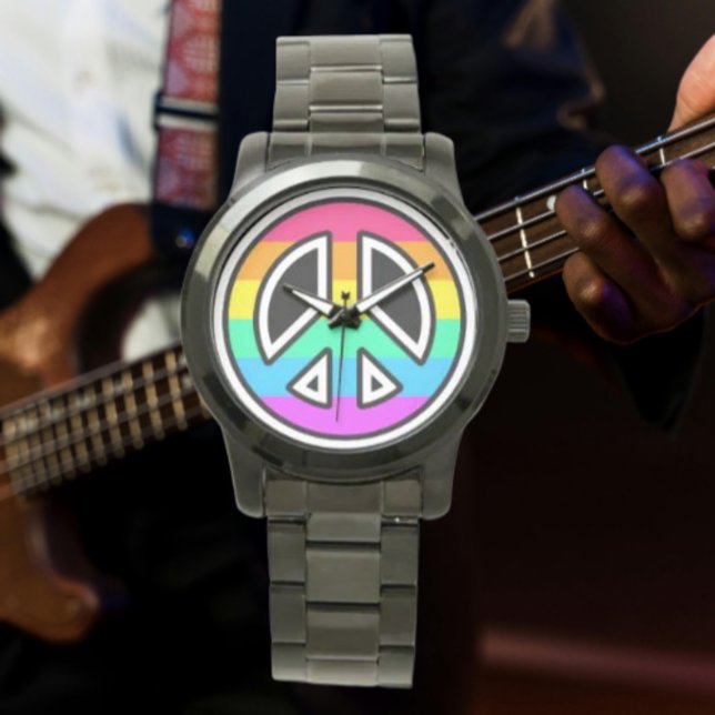 Reloj de pulsera con brazalete negro de gran tamañ (Subido por el creador)