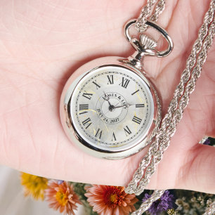 Reloj de pulsera con collar de numerales romanos p