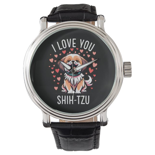 reloj de pulsera - Con dibujos me encanta Shih Tzu (Anverso)