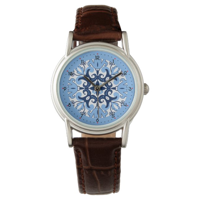 Reloj De Pulsera Con dígitos hermosa armonía Azulejo (Anverso)