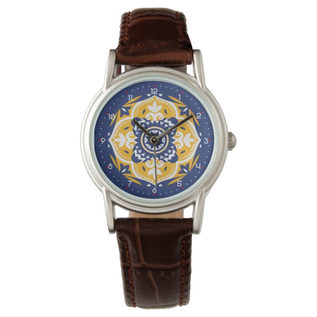 Reloj De Pulsera Con dígitos, hermosa Azure Blossom (Anverso)