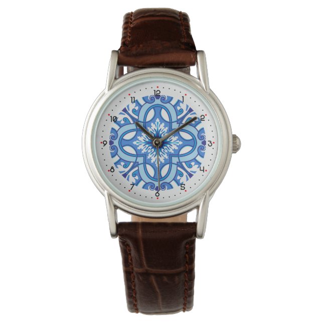 Reloj De Pulsera Con dígitos, hermosa Azure Blossom (Anverso)