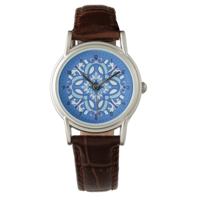 Reloj De Pulsera Con dígitos, hermosa Azure Blossom (Anverso)